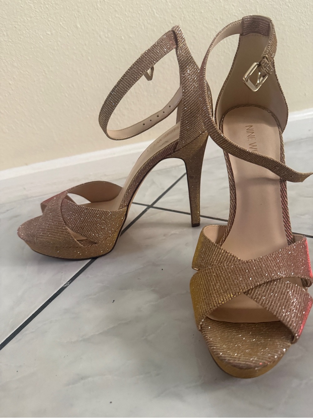 Nine West  Rose Gold / Iridescent Heels- Size 9